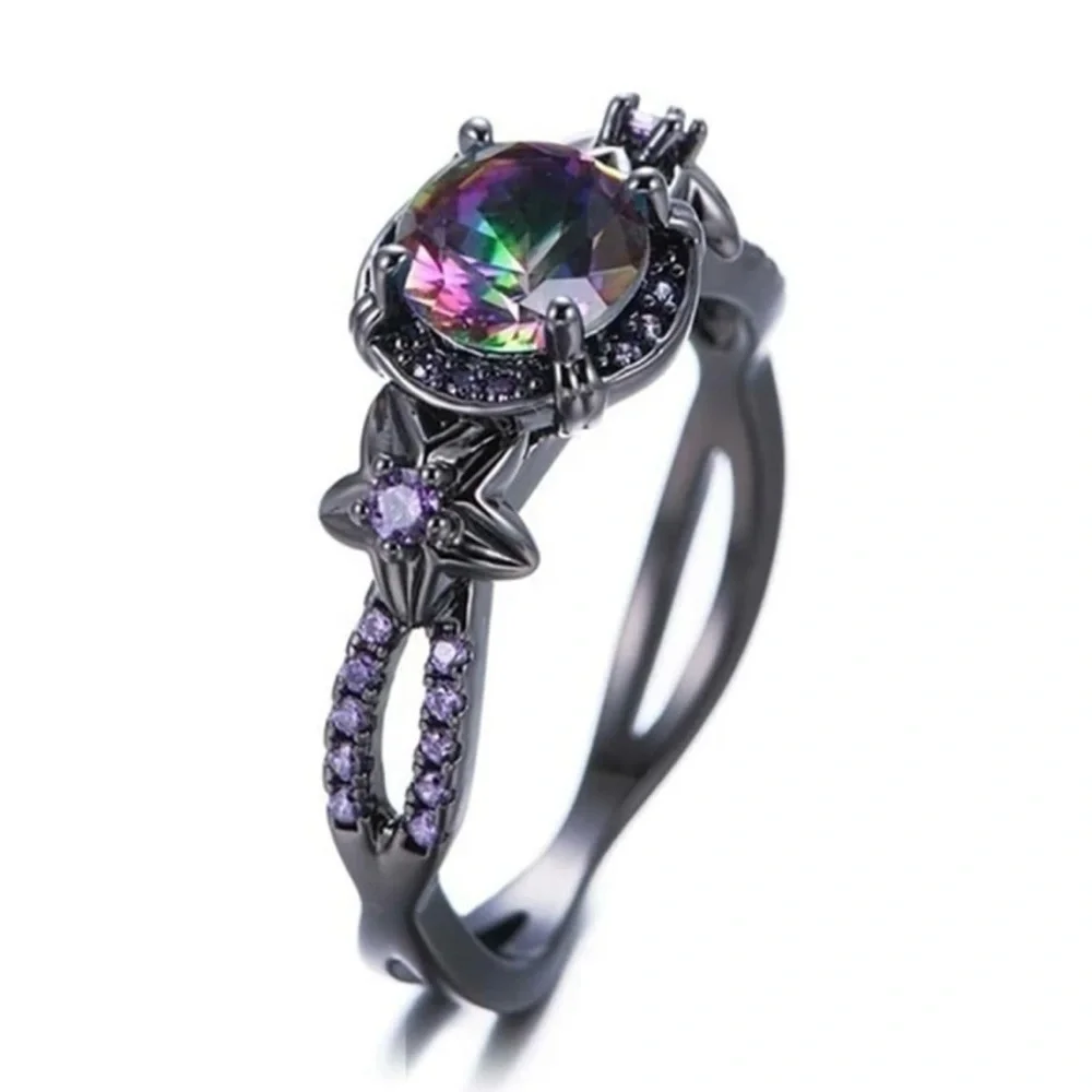 Mystical Fantasy Core Aurora Fierce Purple Dragon Goth Core Ring - Picture 3 of 4